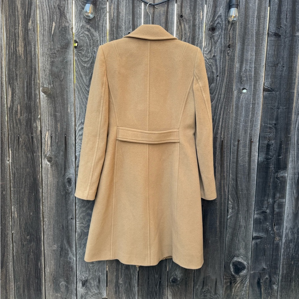 J Crew Wool and Cashmere Double Breasted Trench Coat Beige/Camel size 4T lined - Picture 2 of 12